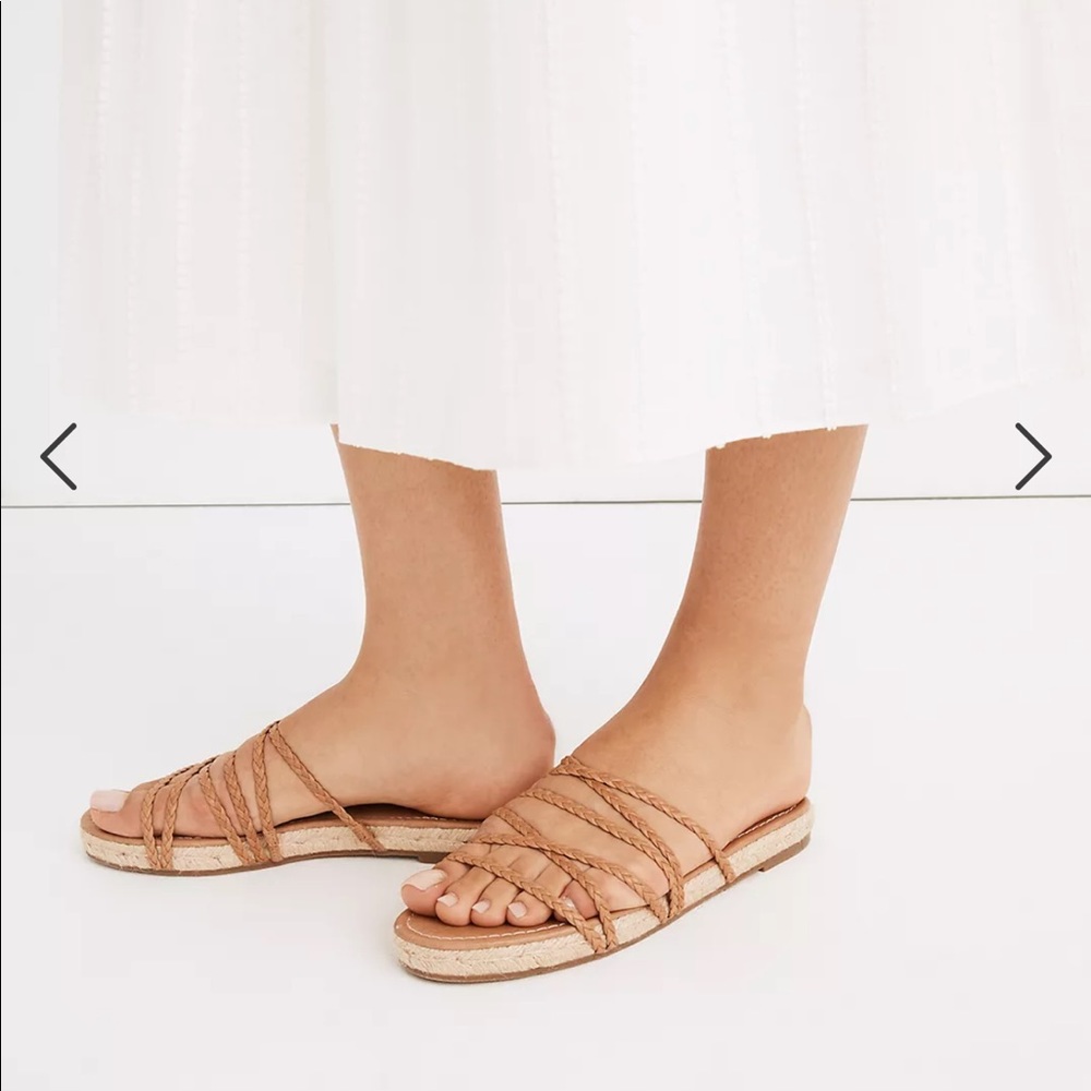 The Kathryn Espadrille Slide Sandal in Leather